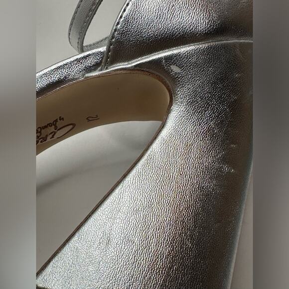 CIRCUS NY SAME EDELMAN “HOLMES” SILVER METALLIC ANKLE STRAP SANDAL 12 M NWT - Picture 15 of 16
